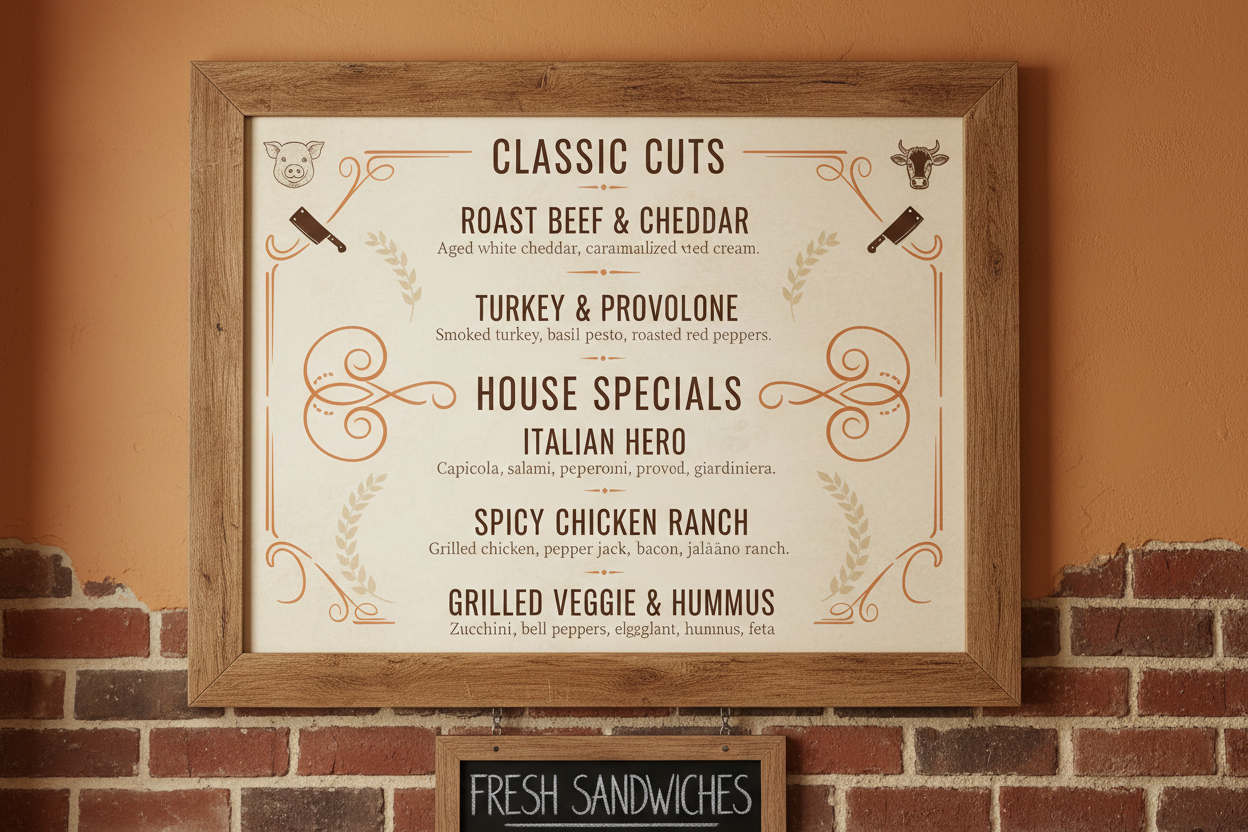 Sub & Sandwich Menu