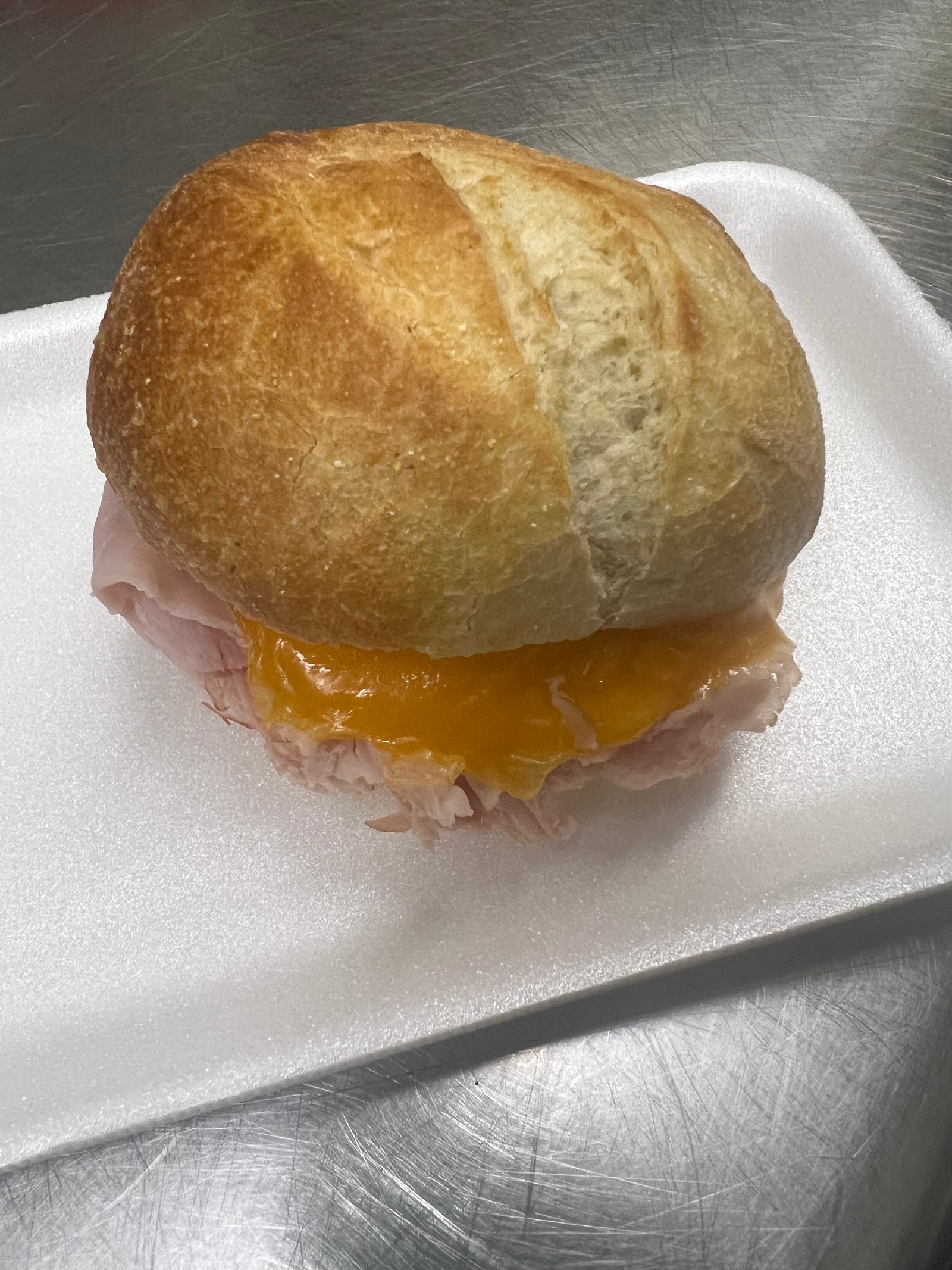 Ham and Cheese on a toasted roll