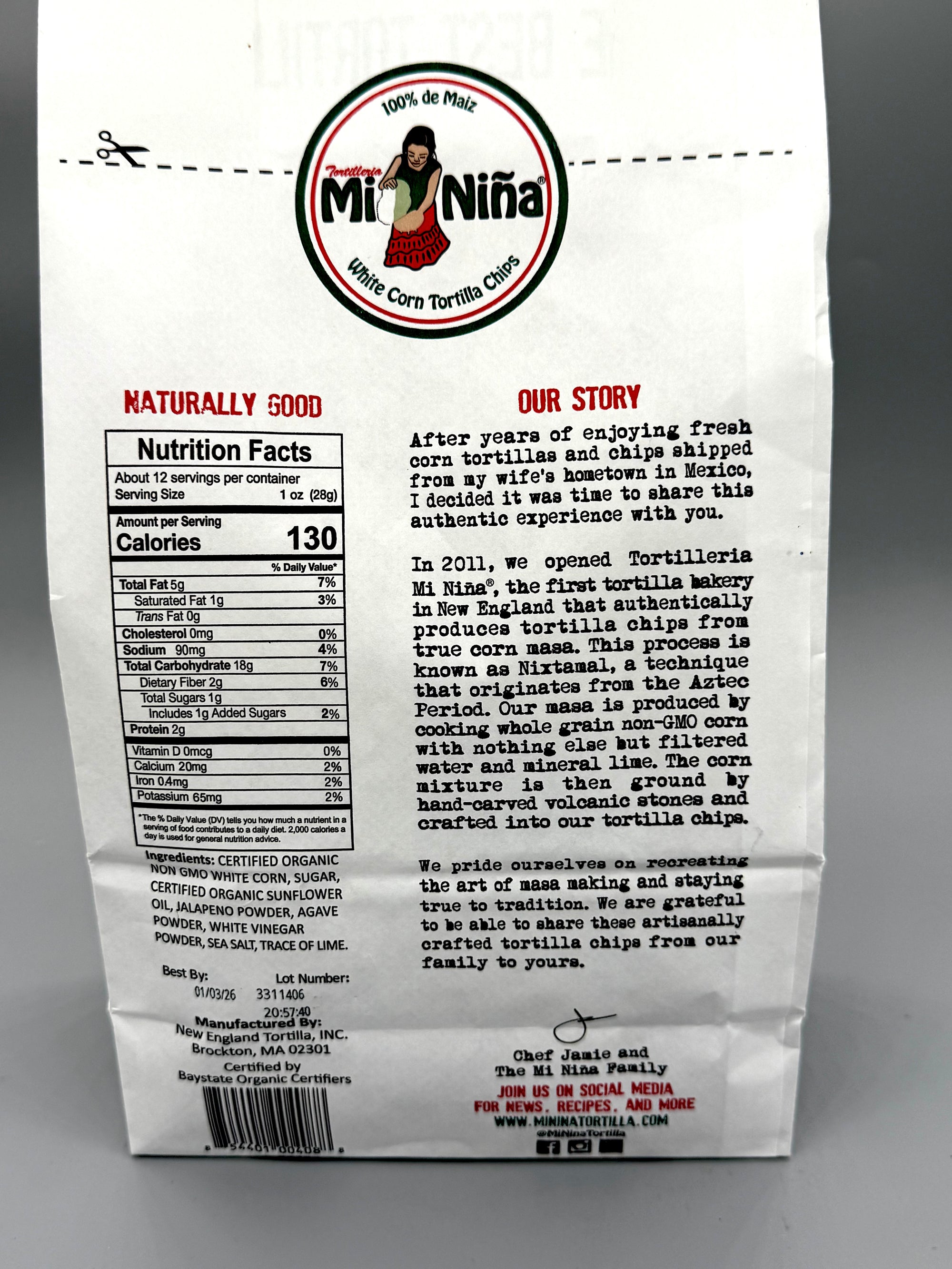 Mi Nina White Corn Tortilla Chips Jalapeno Agave