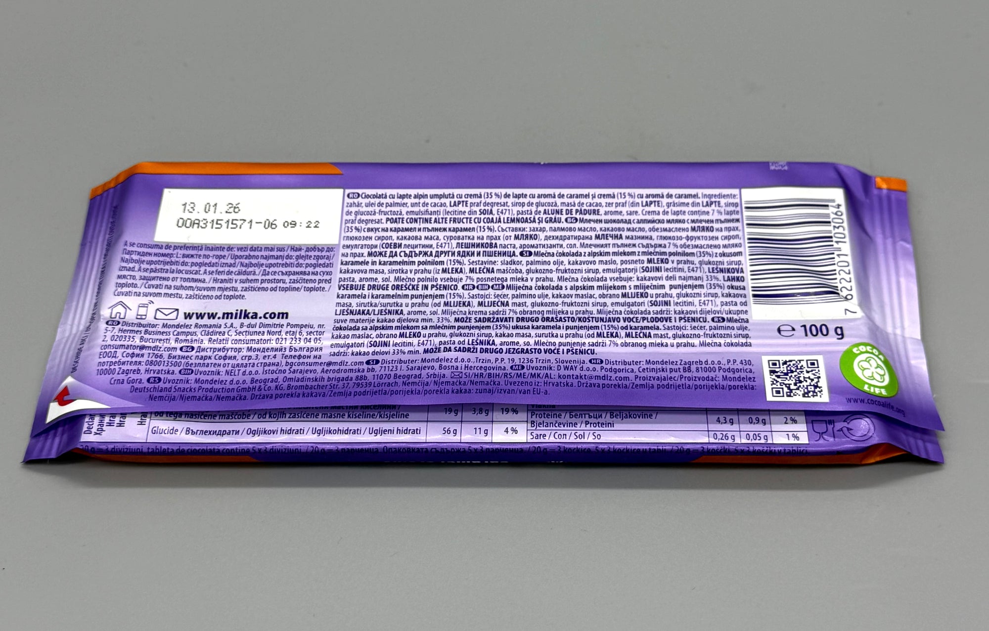 Milka Caramel Chocolate Bar