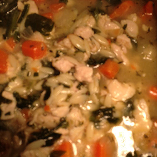Greek Chicken Orzo Soup