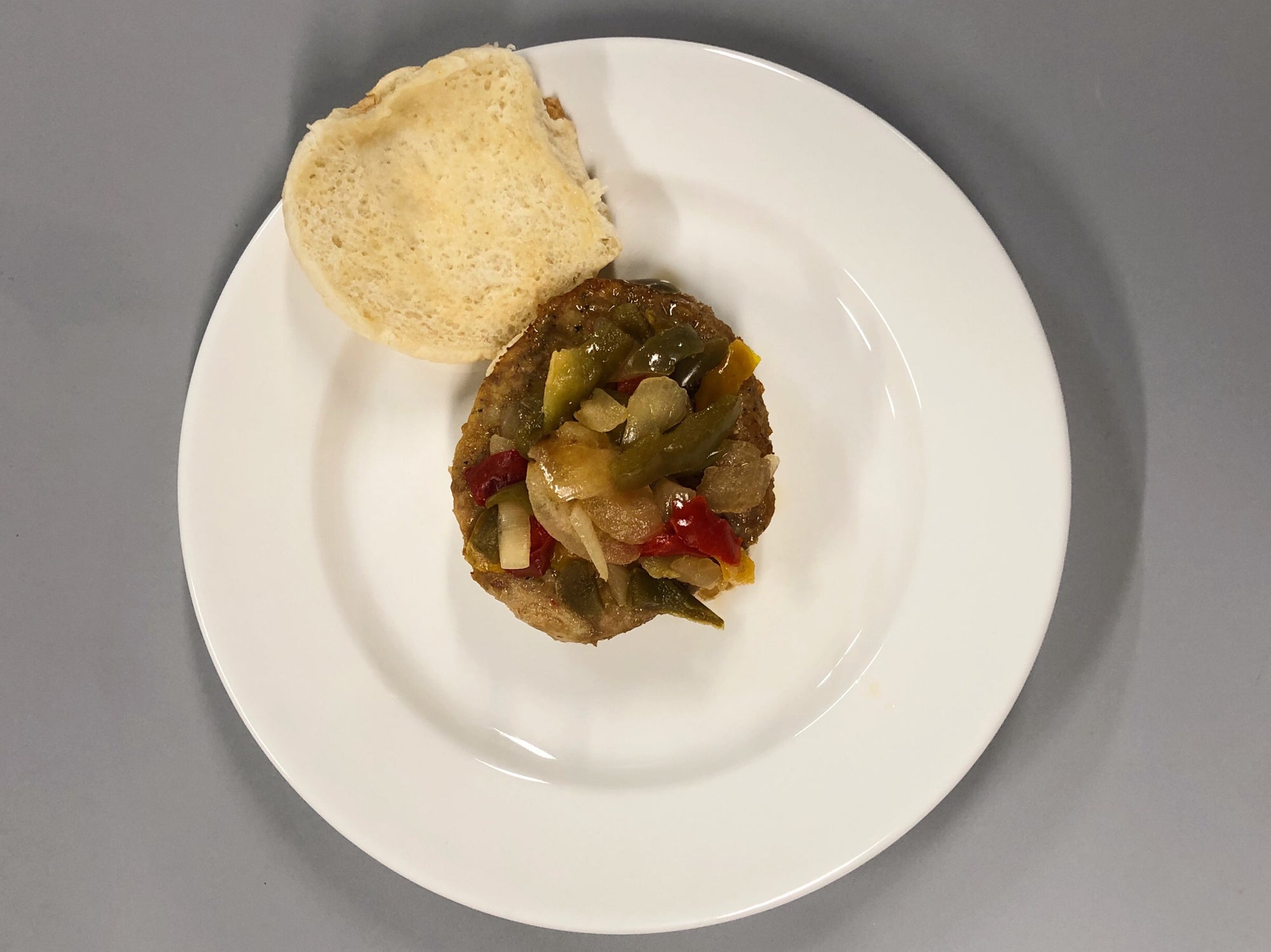 Sausage, Pepper and Onions Sandwich